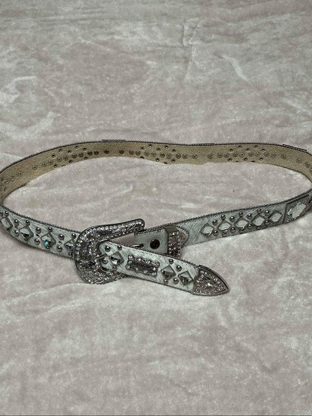 Crystal Embellished Silver Women's Belt